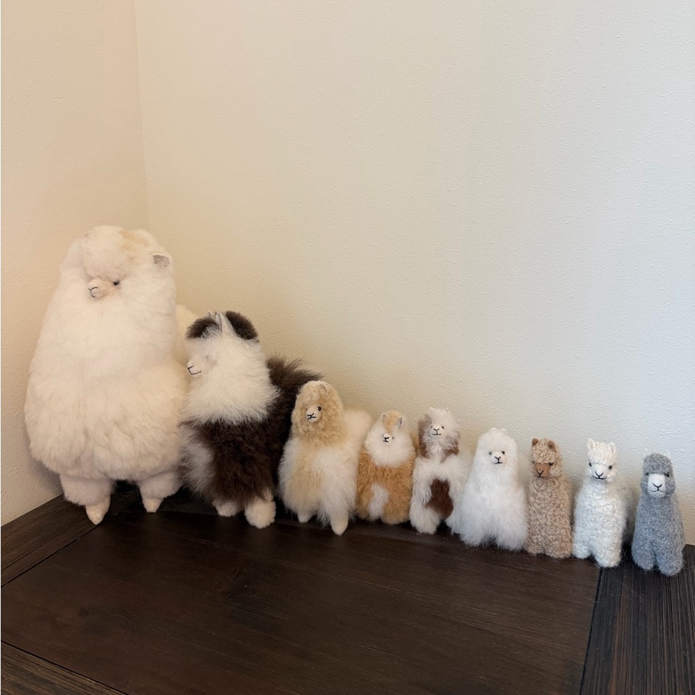 Handmade Baby Alpaca Fur Figures – Set of 9 (100% Natural Alpaca)